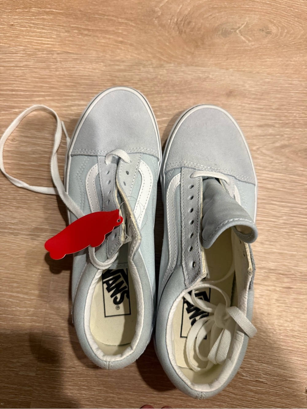 Vans Old Skool Sneakers in Light Blue & White